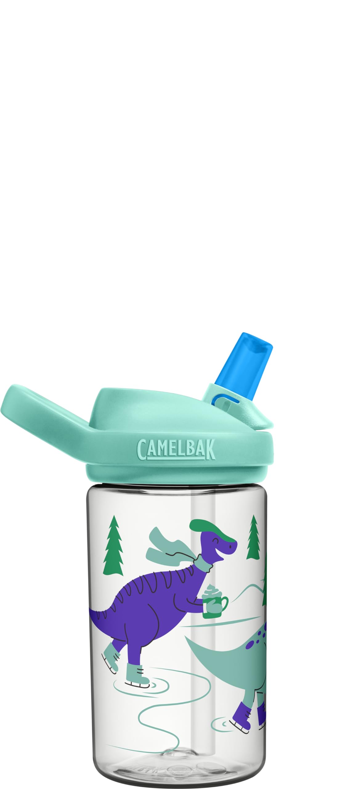 camelBak Eddy+ 14 oz Kids Water Bottle with Tritan Renew - Straw Top  Leak-Proof When closed  Ice Skating Dinos